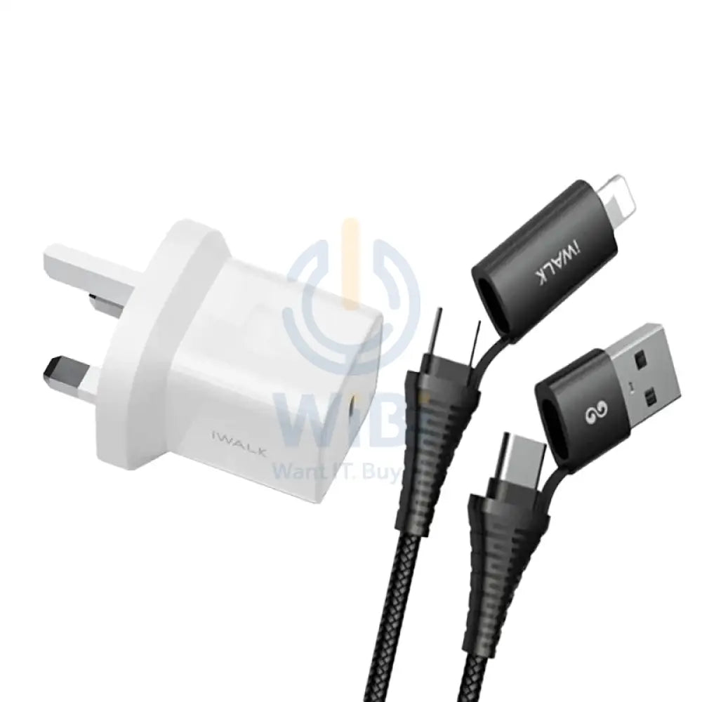 iWALK Leopard 20W PD Travel Charger With iWALK Twister Duo Multi Charging Cable - Bundle Deal Accessories > Cables &
