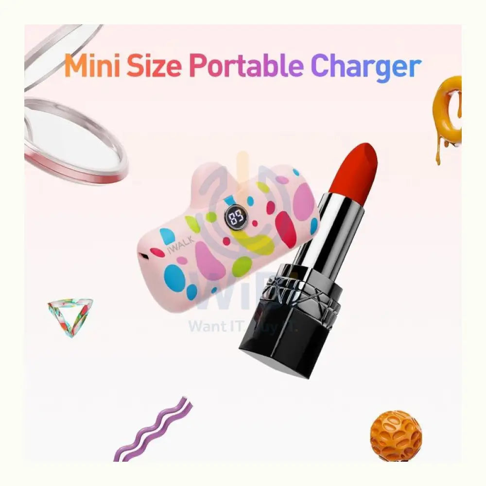 iWalk Linkme Pro Fast Type-C Charge With Battery Display - 4800mAh / Pink Accessories > Power Bank