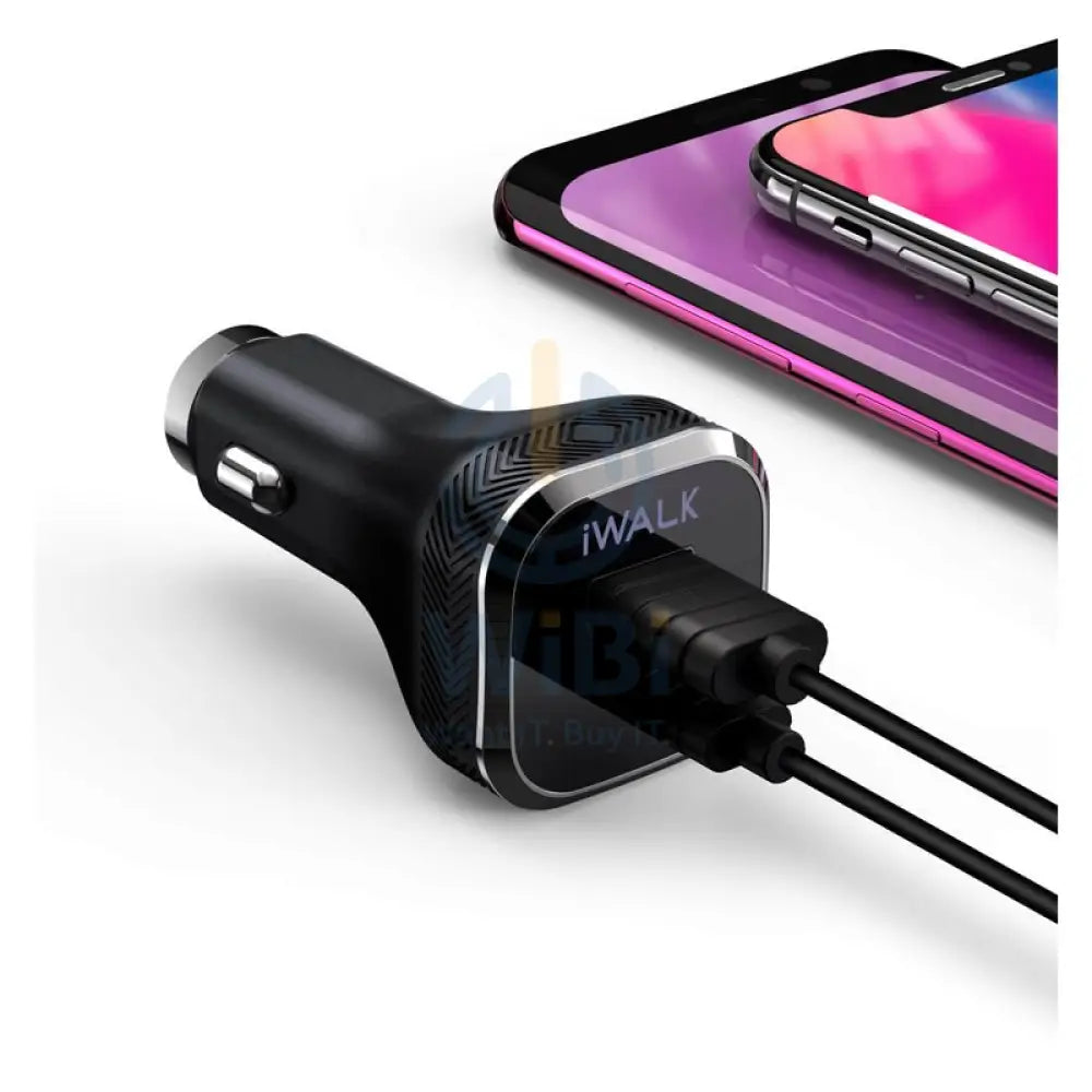 اي ووك توصيل الطاقة و QC شاحن السيارة 3.0 - USB-C / USB-A / 42W / أسود