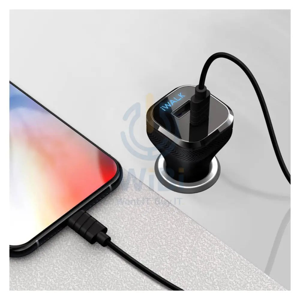 اي ووك توصيل الطاقة و QC شاحن السيارة 3.0 - USB-C / USB-A / 42W / أسود