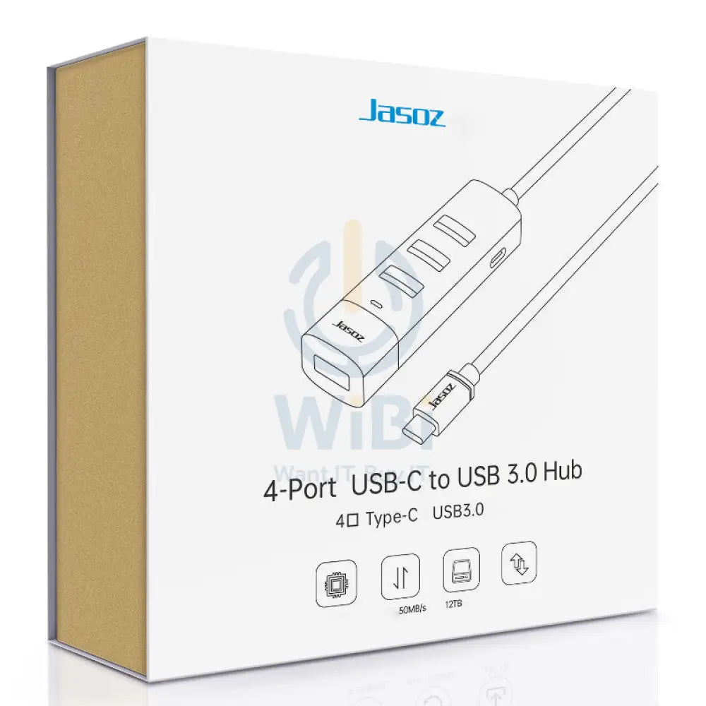 Jasoz F117 4-Port Type-C to USB 3.0 Hub - Black Accessories > USB Hub