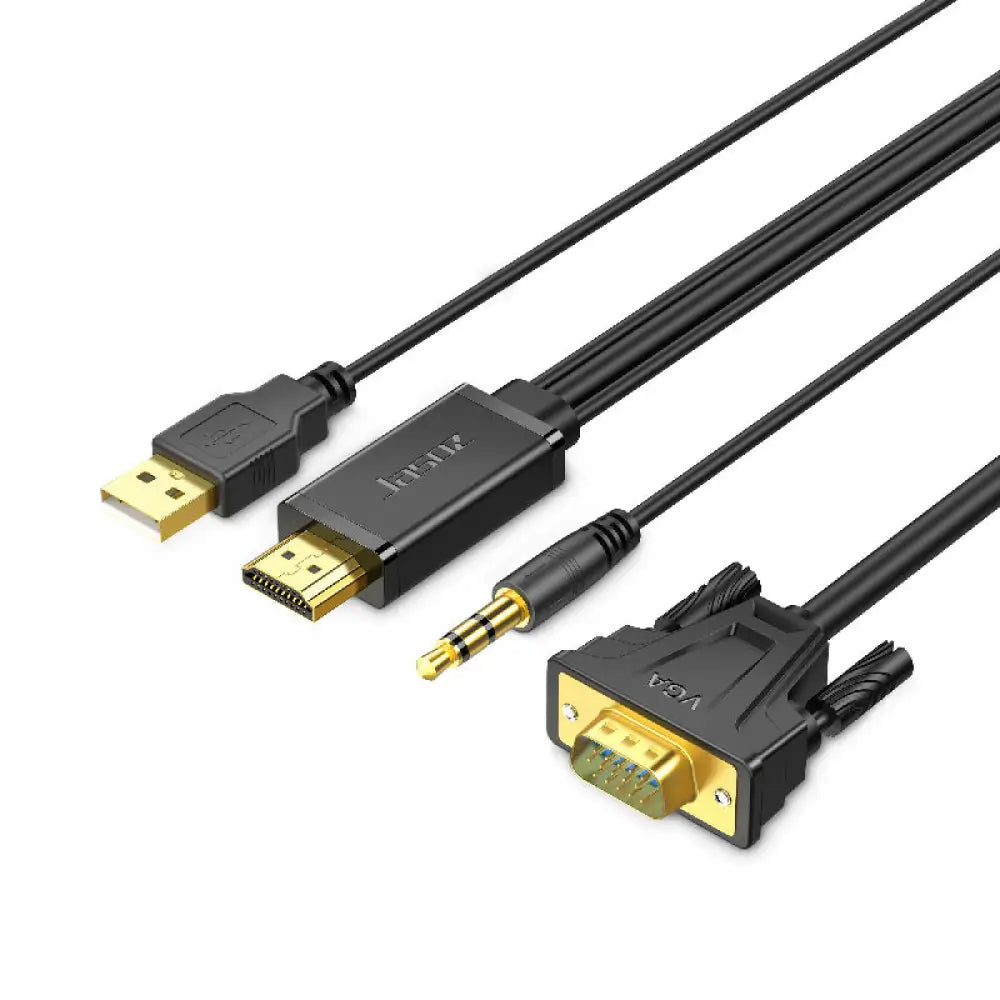Jasoz G117 HDMI to VGA Cable with Audio/Power Supply Cable - 2 Meter / Black Accessories > Cables & Converters > HDMI