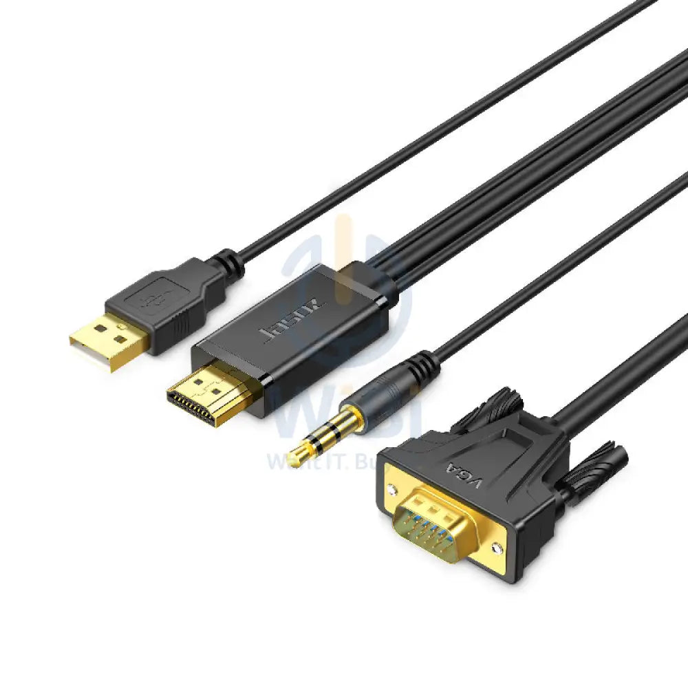 Jasoz G117 HDMI to VGA Cable with Audio/Power Supply Cable - 2 Meter / Black Accessories > Cables & Converters > HDMI