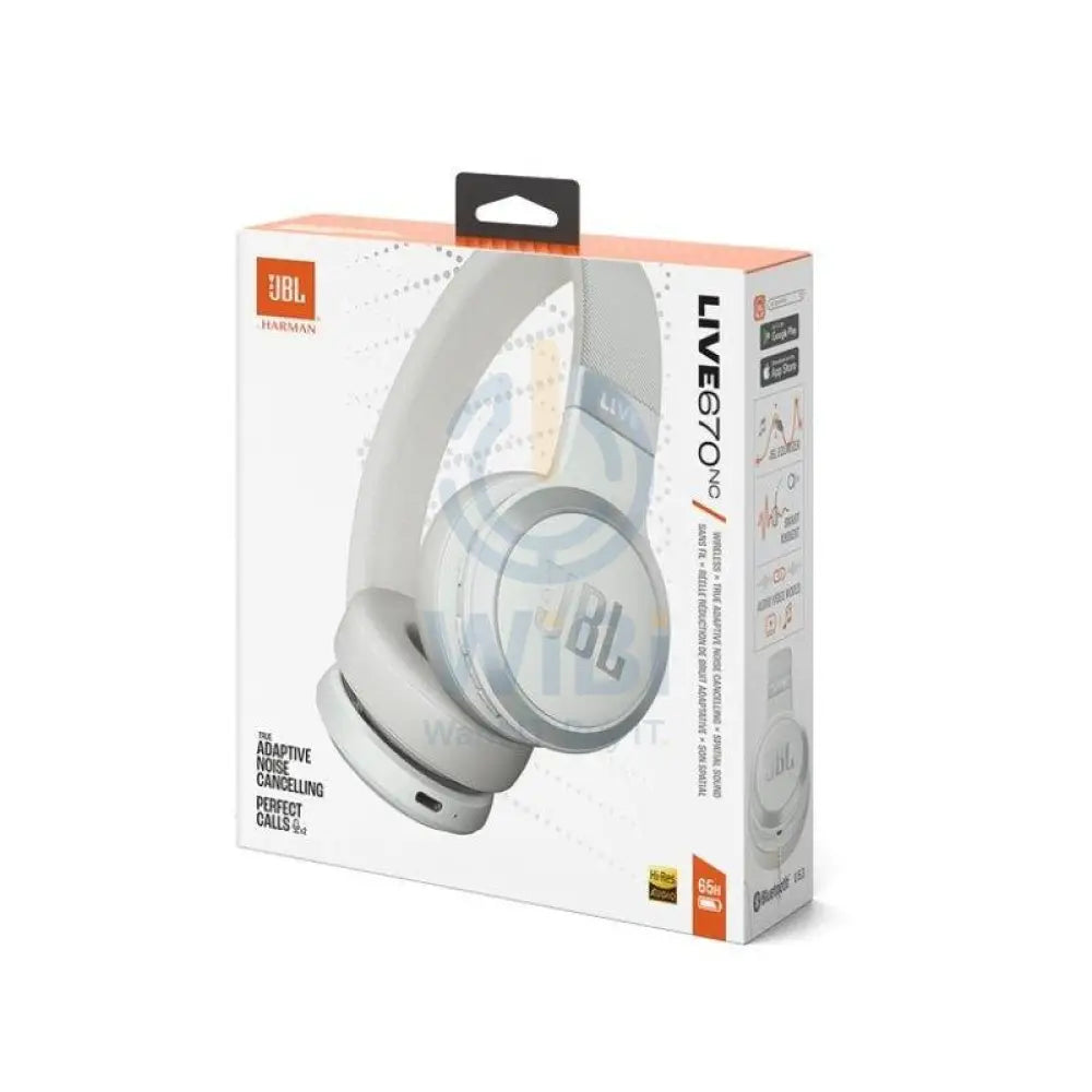 JBL بث 670NC لاسلكي سماعة رأس ملغية للضوضاء - فوق الأذن / لاسلكي / أبيض اكسسوارات الصوت > سماعات الرأس