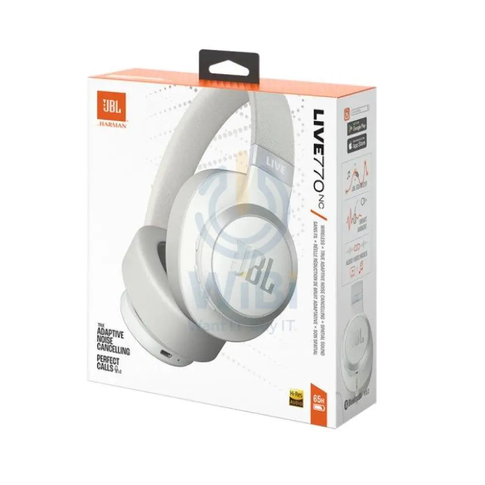 JBL Live 770NC Wireless Noise Cancelling Headphone - Over-ear / Wireless / White Accessories > Audio > Headphones