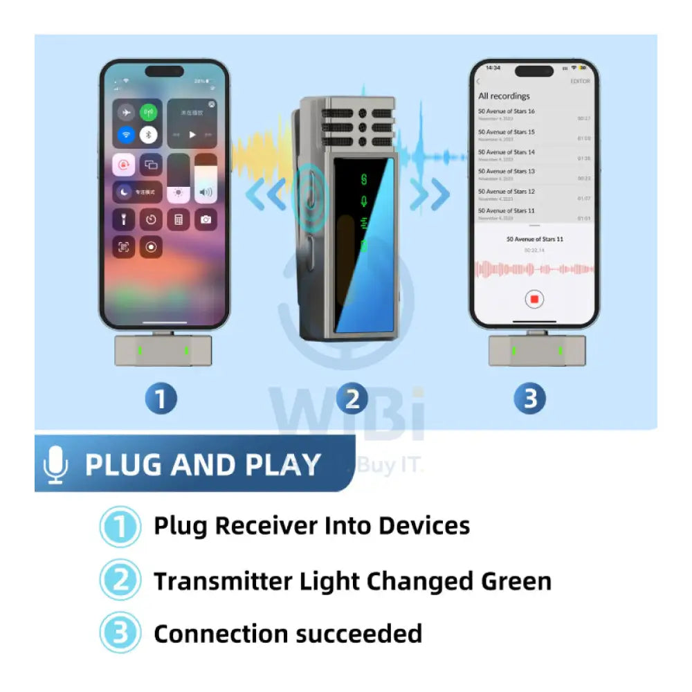 Jmary MW 15 2.4G Wireless Microphone ≤20ms / 60db / 20M / 70mAh / Silver Accessories > Audio > Microphone