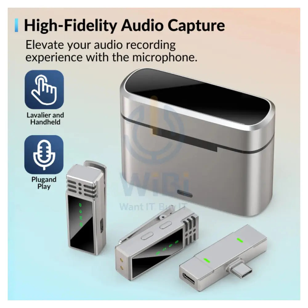 Jmary MW 15 2.4G Wireless Microphone ≤20ms / 60db / 20M / 70mAh / Silver Accessories > Audio > Microphone
