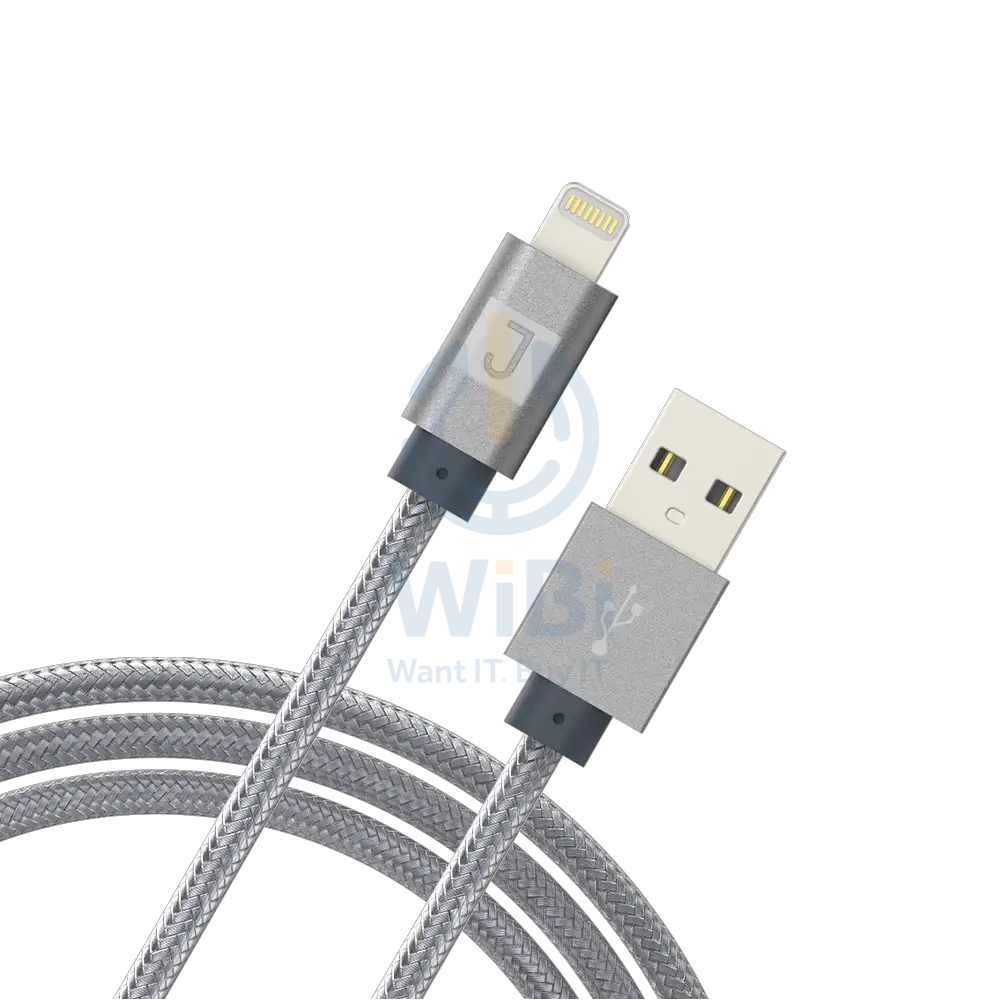 Juku Charge & Sync Lightning XL Cable - 3 Meter Braided 2.4A Space Grey Metallic Accessories > Cables & Converters >
