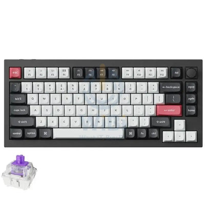 KeyChron Q1 HE Swappable 75% Mechanical Gaming Keyboard - Wireless / RGB / English/Arabic / Carbon Black Accessories >