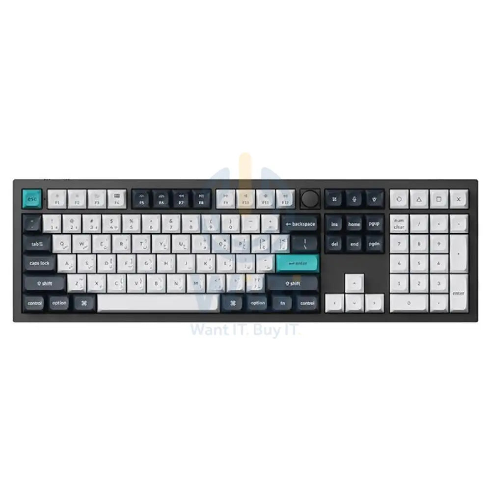 KeyChron Q6 Max Swappable 100% Mechanical Gaming Keyboard - Wireless / RGB / English/Arabic / Black Accessories >
