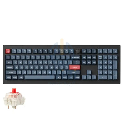 KeyChron V6 Max Swappable 100% Mechanical Gaming Keyboard - Wireless / RGB / English/Arabic / Carbon Black Accessories