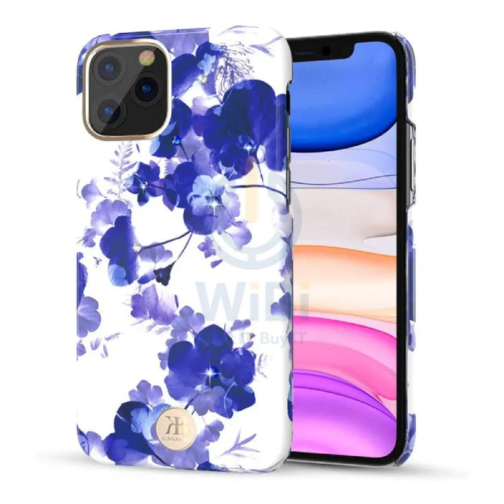 Kingxbar Swarovski Case - Apple iPhone 11 Pro / Floral Blue Accessories > Mobiles & Tablets > Mobiles > Covers & Cases