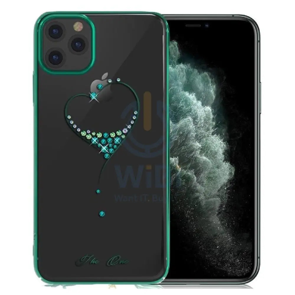 Kingxbar Swarovski Case - Apple iPhone 11 Pro / Heart Green Accessories > Mobiles & Tablets > Mobiles > Covers & Cases