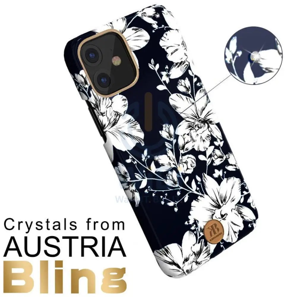 Kingxbar Swarovski Case - iPhone 11 Pro / Floral Black Accessories > Mobiles & Tablets > Mobiles > Covers & Cases