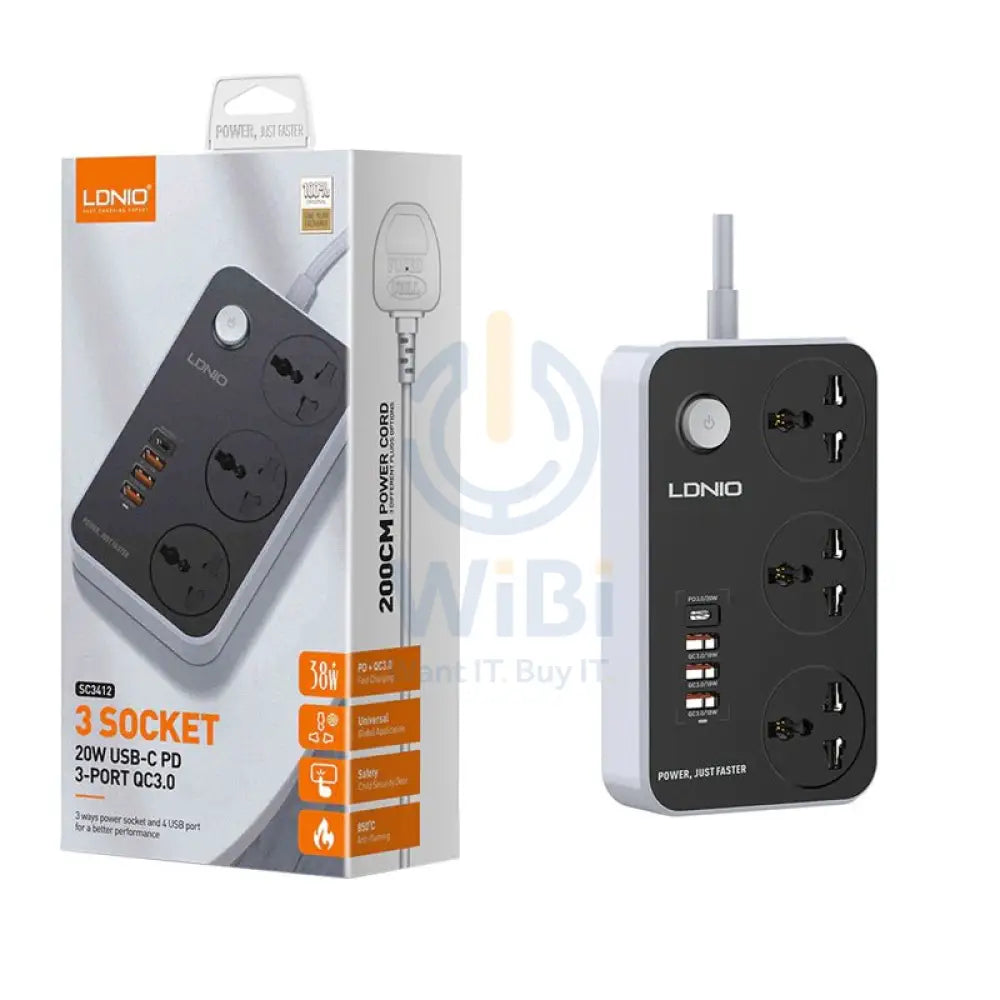 Ldnio 3 Extension Power Socket - 3 Way / USB / 2 Meters Accessories > Power > Power Protection > Surge Protector