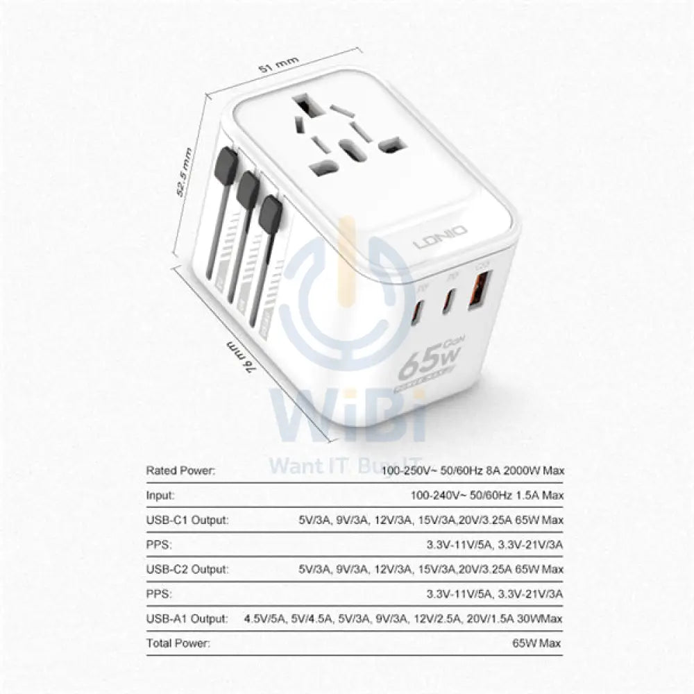 لدنيو 3 يو اس بي منافذ 65W GaN محول محول Z6 اكسسوارات > طاقة محولات