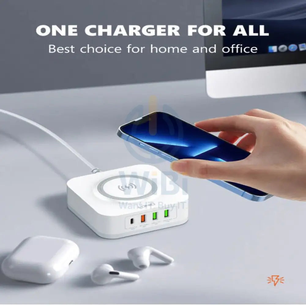 Ldnio 32W Desktop Wireless Fast Charging Station - 32W / PD + QC / White Accessories > Power Adapters