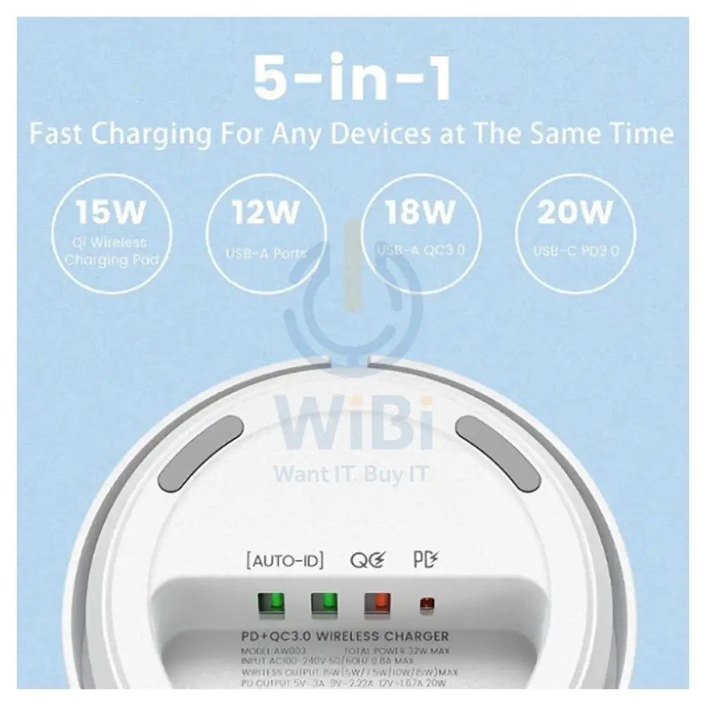 Ldnio 32W Desktop Wireless Fast Charging Station - 32W / White