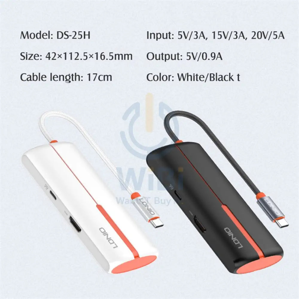 Ldnio 5 In 1 Type-C HUB Adapter 4K HD Black Accessories > Cables & Converters > Cables