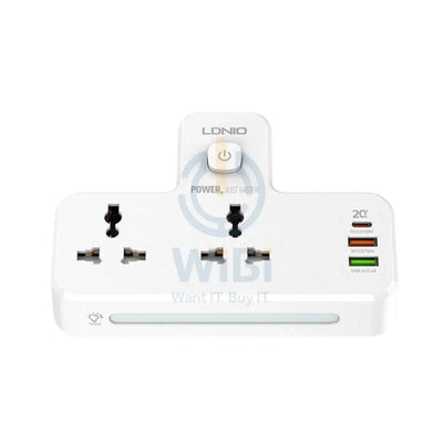 Ldnio Extension Power Socket - 2 Way / USB-C / Whit - Pack of 2