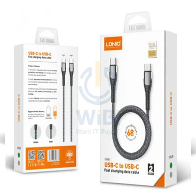 LDNIO LC102 Fast Charging Data Cable - 60W / 2 Meter / Type-C / Black Accessories > Cables & Converters > Cables