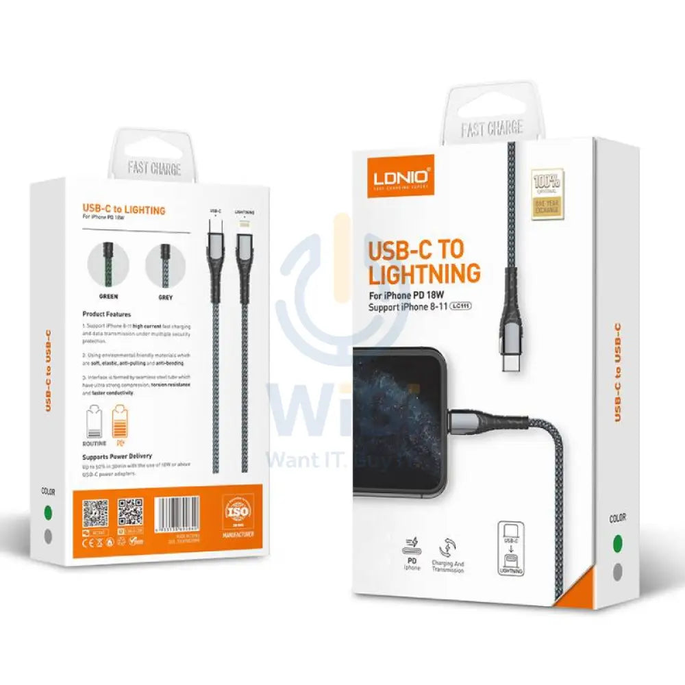 لدنيو LC112 LC112 سريع الشحن بيانات كابل - 30 واط / 2 متر / تايب-سي / لايتننج / رمادي اكسسوارات > كبلات محولات >