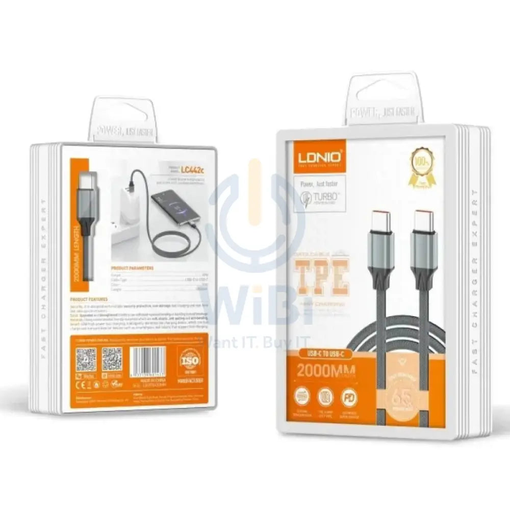 لدنيو LC442 LC442 سريع الشحن بيانات كابل - 30 واط / 2 متر / تايب-سي / رمادي اكسسوارات > كبلات محولات > كبلات