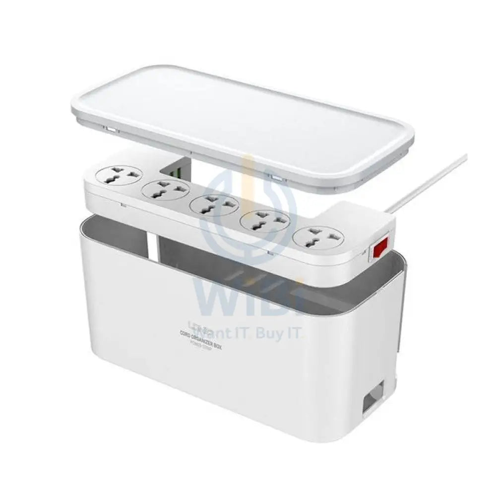 Ldnio Management Power Strip Box with 5 Outlets Power Socket - 5 Way / USB / 2 Meters / White