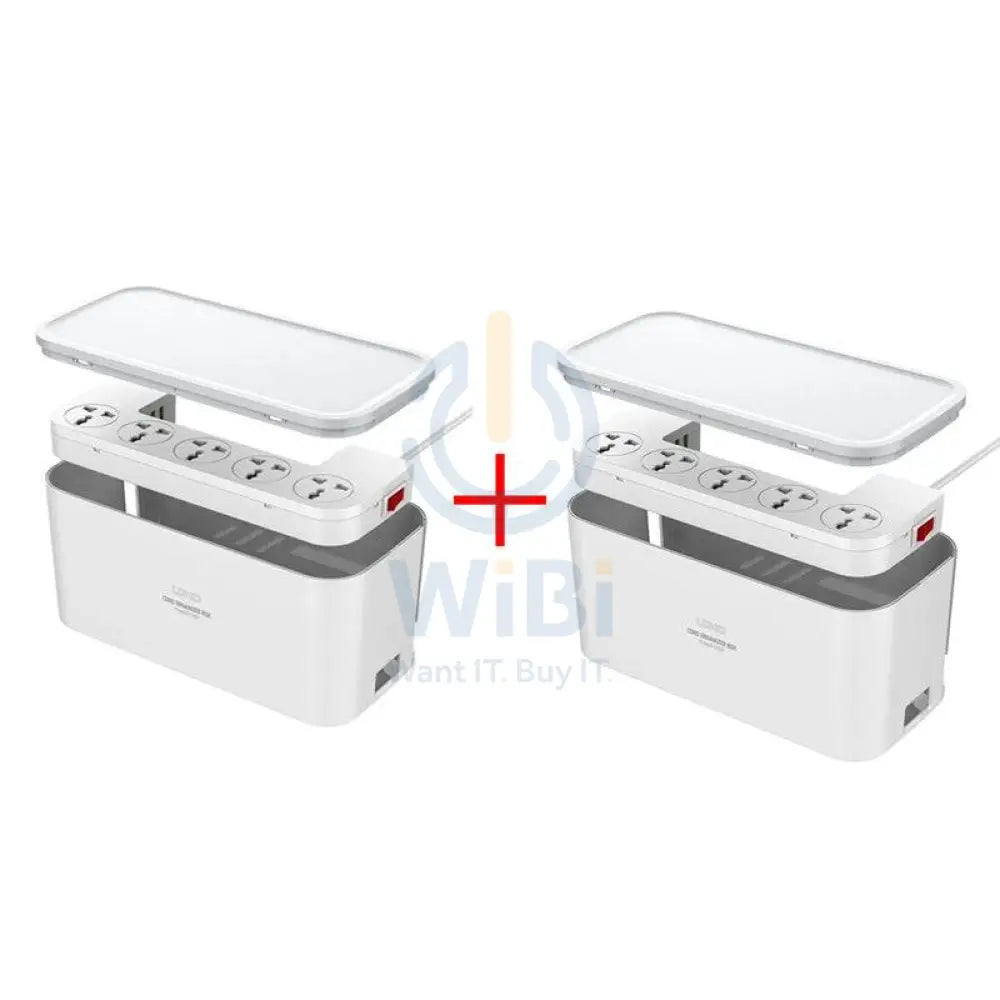 Ldnio Management Power Strip Box with 5 Outlets Power Socket - 5 Way / USB / 2 Meters / White - Pack of 2