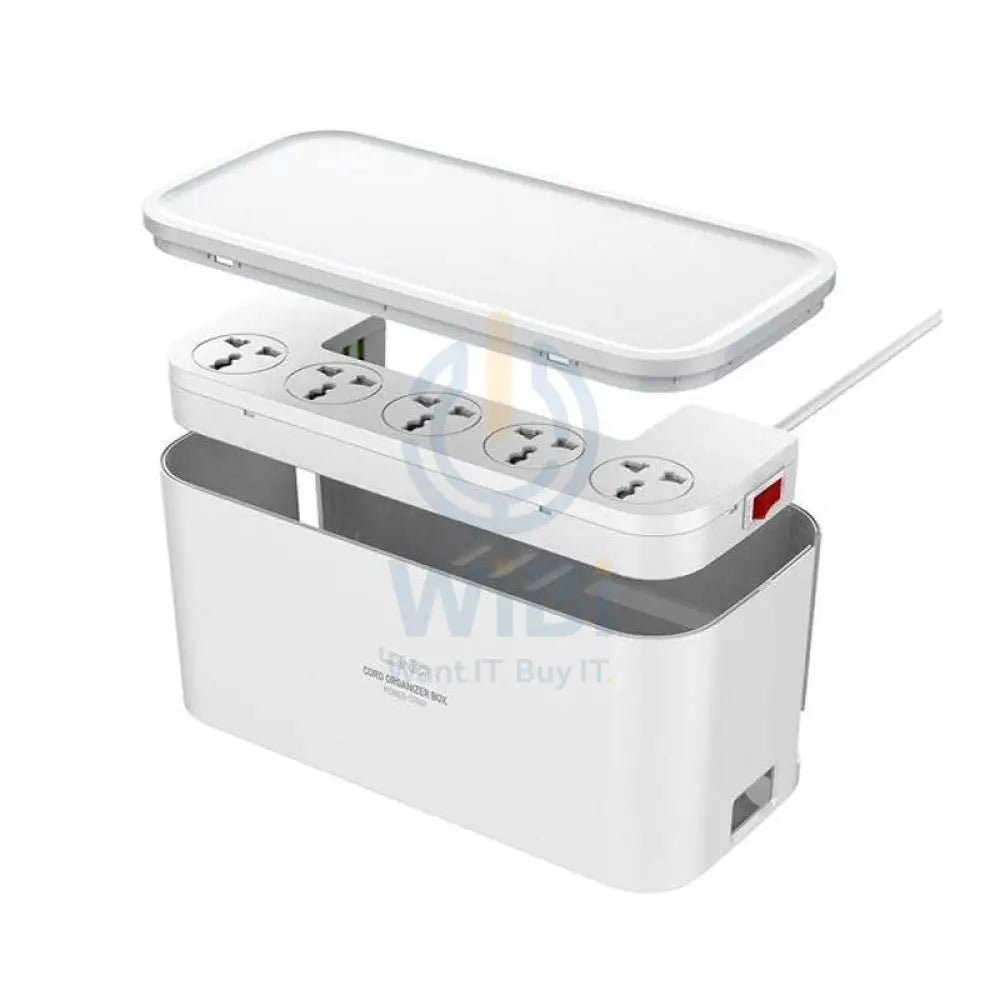 Ldnio Management Power Strip Box with 5 Outlets Power Socket - 5 Way / USB / 2 Meters / White - Pack of 2