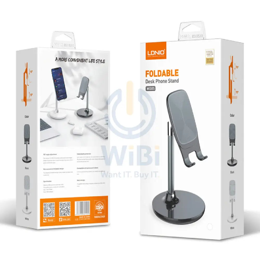 LDNIO MG05 Foldable Desk Phone Stand - Black Accessories > Mobiles & Tablets > Mobiles > Mobile Holder / Stands