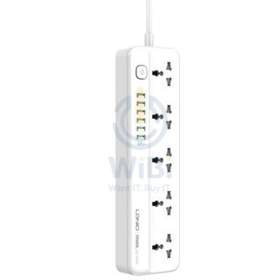 Ldnio Outlets Universal Power Strip - 5 Way / 6 x USB-A / White Accessories > Power > Power Protection > Surge Protector