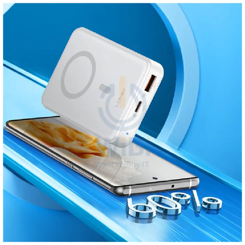 Ldnio PQ16 Magnetic Wireless Power Bank - 10,000mAh / 22.5W / White Accessories > Power Bank