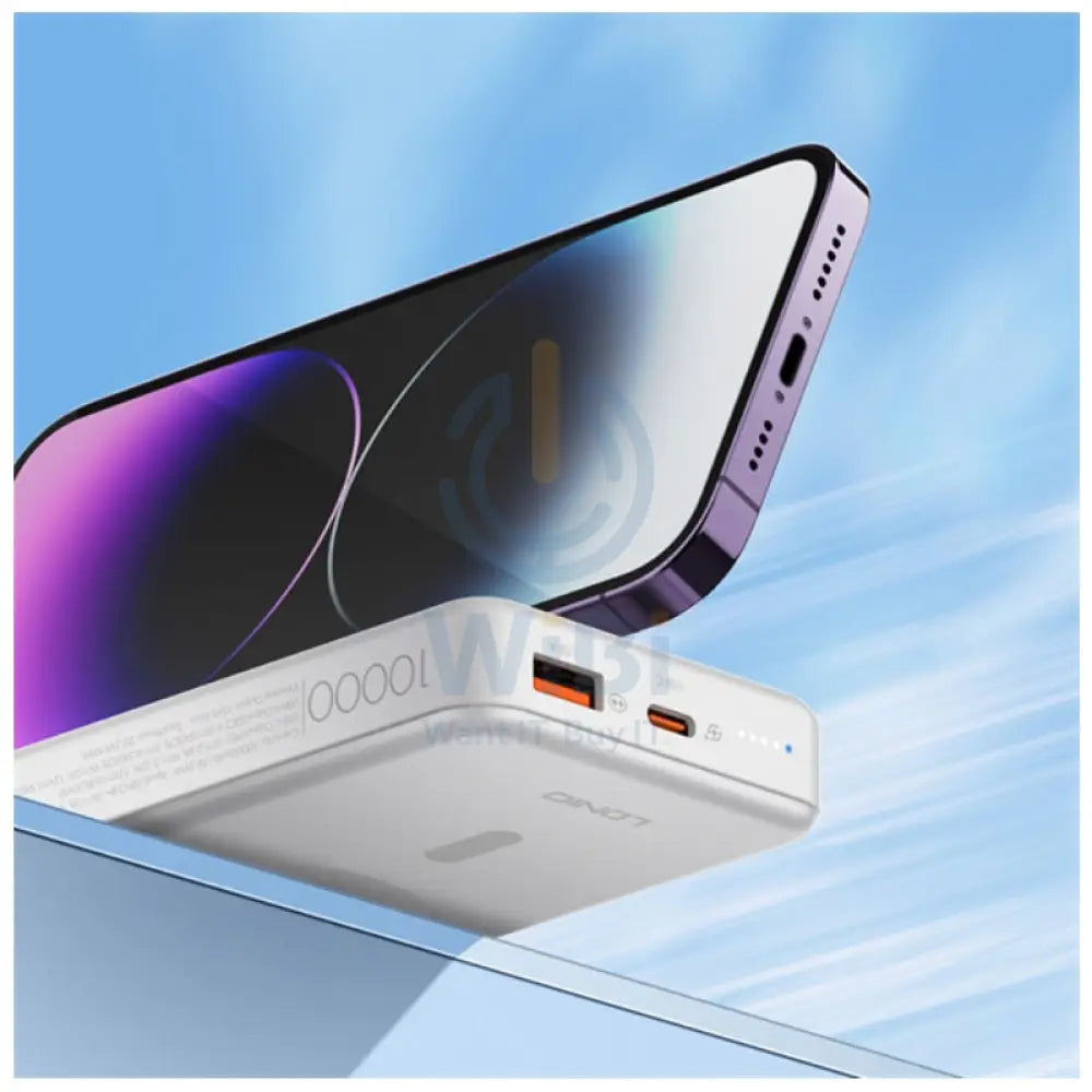 Ldnio PQ16 Magnetic Wireless Power Bank - 10,000mAh / 22.5W / White Accessories > Power Bank