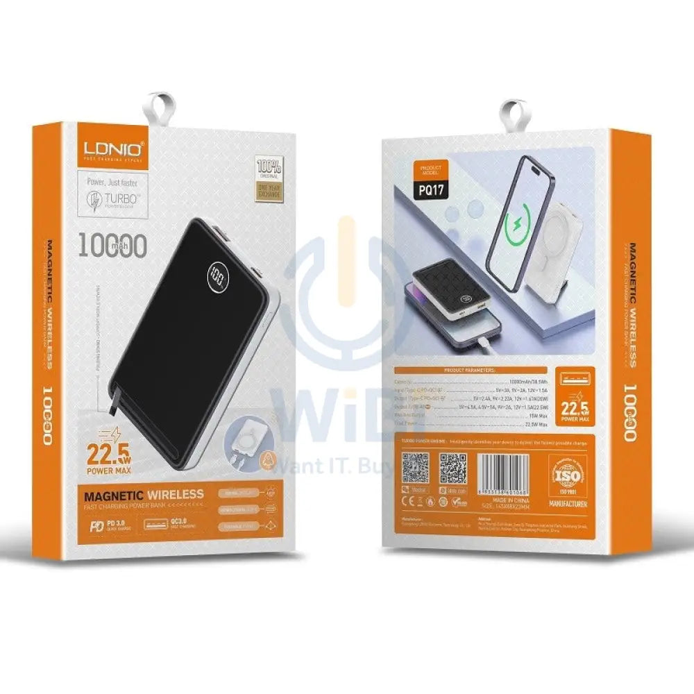 Ldnio PQ17 Magnetic Wireless Power Bank - 10,000mAh / 22.5W Accessories > Power Bank