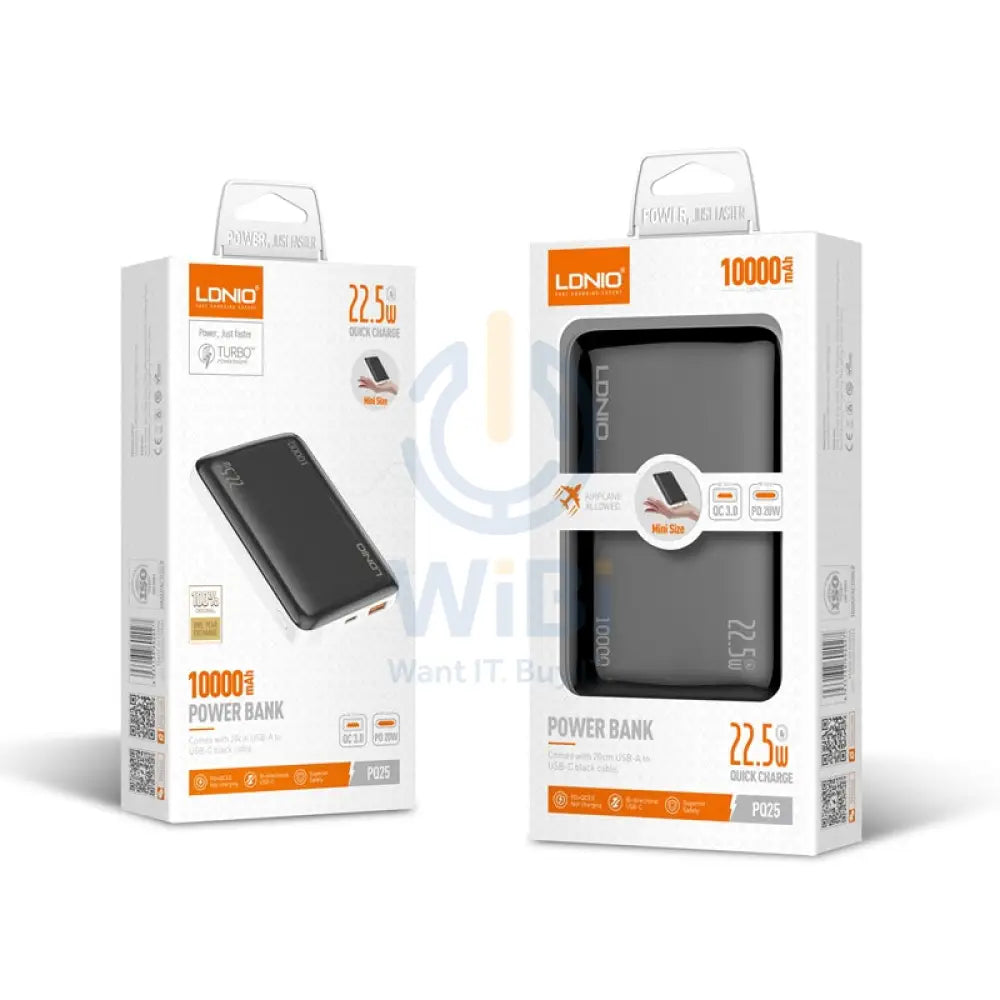 Ldnio PQ25 Fast Charging Power Bank - 10,000mAh / 22.5W Accessories > Power Bank