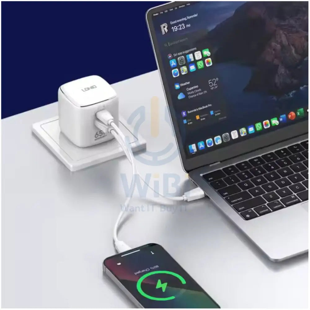 LDNIO Q2617 GAN Super Fast Charger - 65W / USB-A / Type-C / White Accessories > Power Adapters