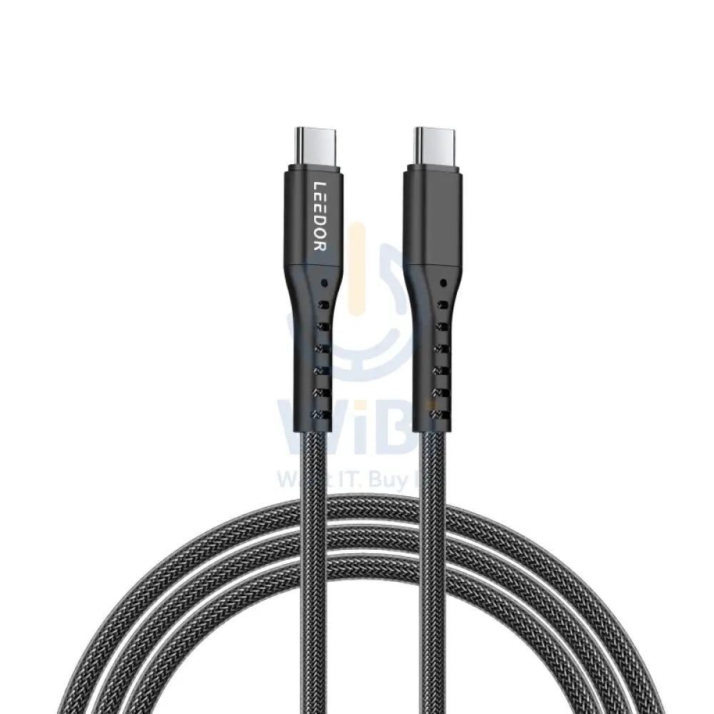 LEEDOR Nylon 3A Fast Charge USB C to USB C Data Cable 1.2M / 27W / Black Accessories > Cables & Converters > Cables