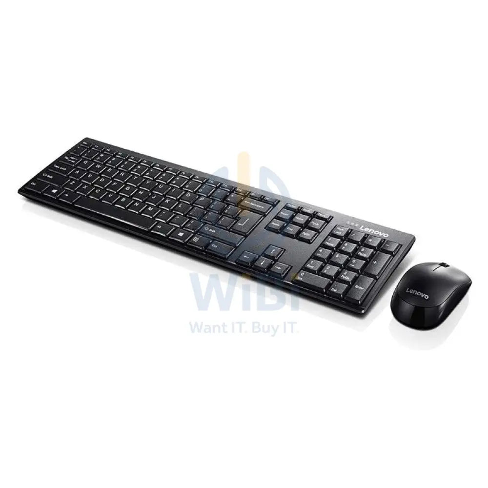 Lenovo 100 Wireless Keyboard and Mouse Combo - Wireless / USB Receiver / 1000dpi / English/Arabic / Black - Keyboard & Mouse Combo