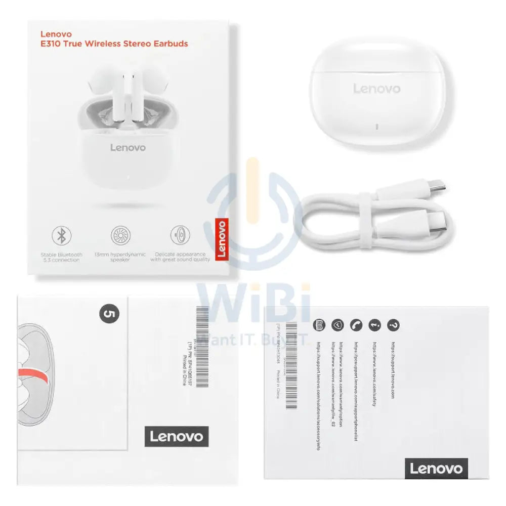 Lenovo E310 True Wireless Stereo Standalone Earbuds - Bluetooth / 280mAh / White Accessories > Audio > Headphones