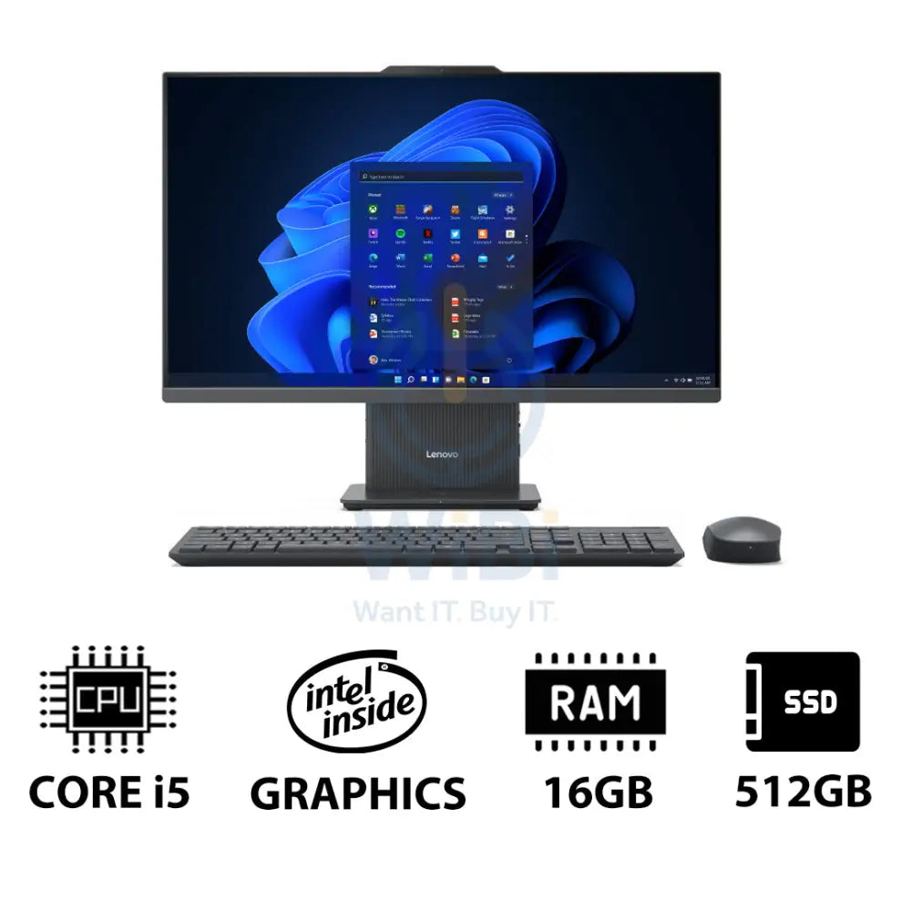 Lenovo IdeaCentre 27 Gen 9 AIO PC - i5 / 16GB / 512GB (NVMe M.2 SSD) / 27’’ FHD Non-Touch / Win 11 Pro / Arabic/English
