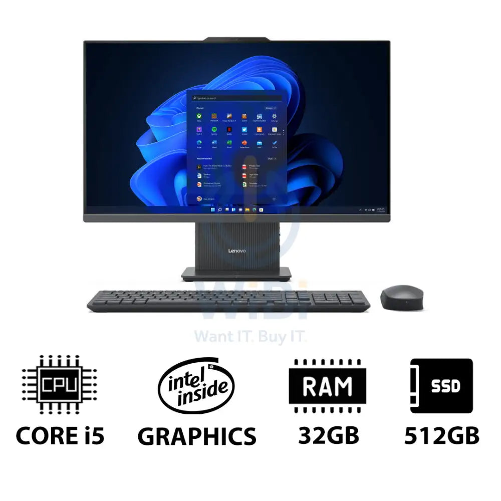 Lenovo IdeaCentre 27 Gen 9 AIO PC - i5 / 32GB / 512GB (NVMe M.2 SSD) / 27’’ FHD Non-Touch / Win 11 Pro / Arabic/English