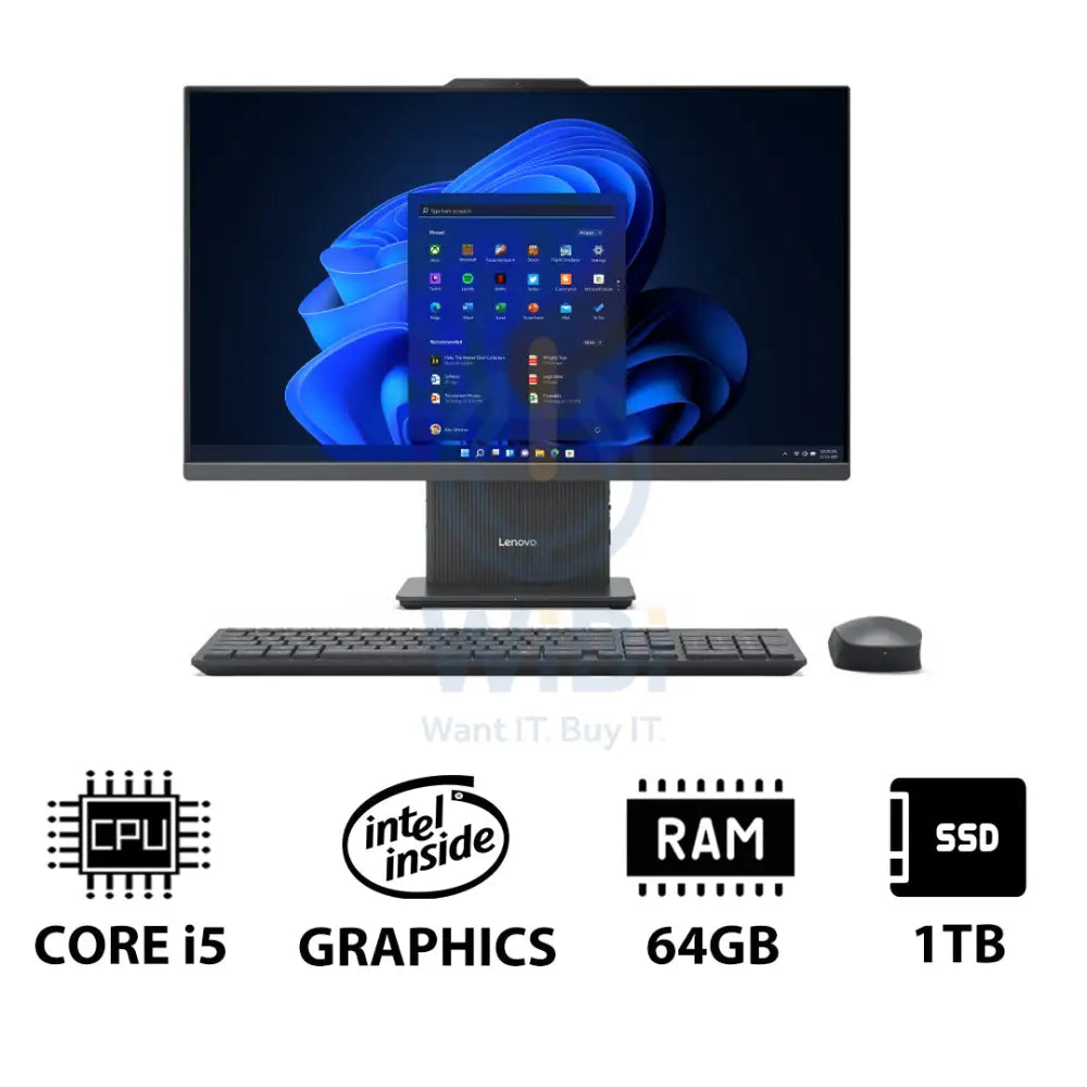 Lenovo IdeaCentre 27 Gen 9 AIO PC - i5 / 64GB / 1TB (NVMe M.2 SSD) / 27’’ FHD Non-Touch / Win 11 Pro / Arabic/English