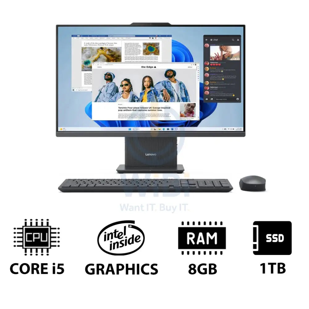 Lenovo IdeaCentre 27 Gen 9 AIO PC - i5 / 8GB / 1TB (NVMe M.2 SSD) / 27’’ FHD Non-Touch / DOS (Without OS)