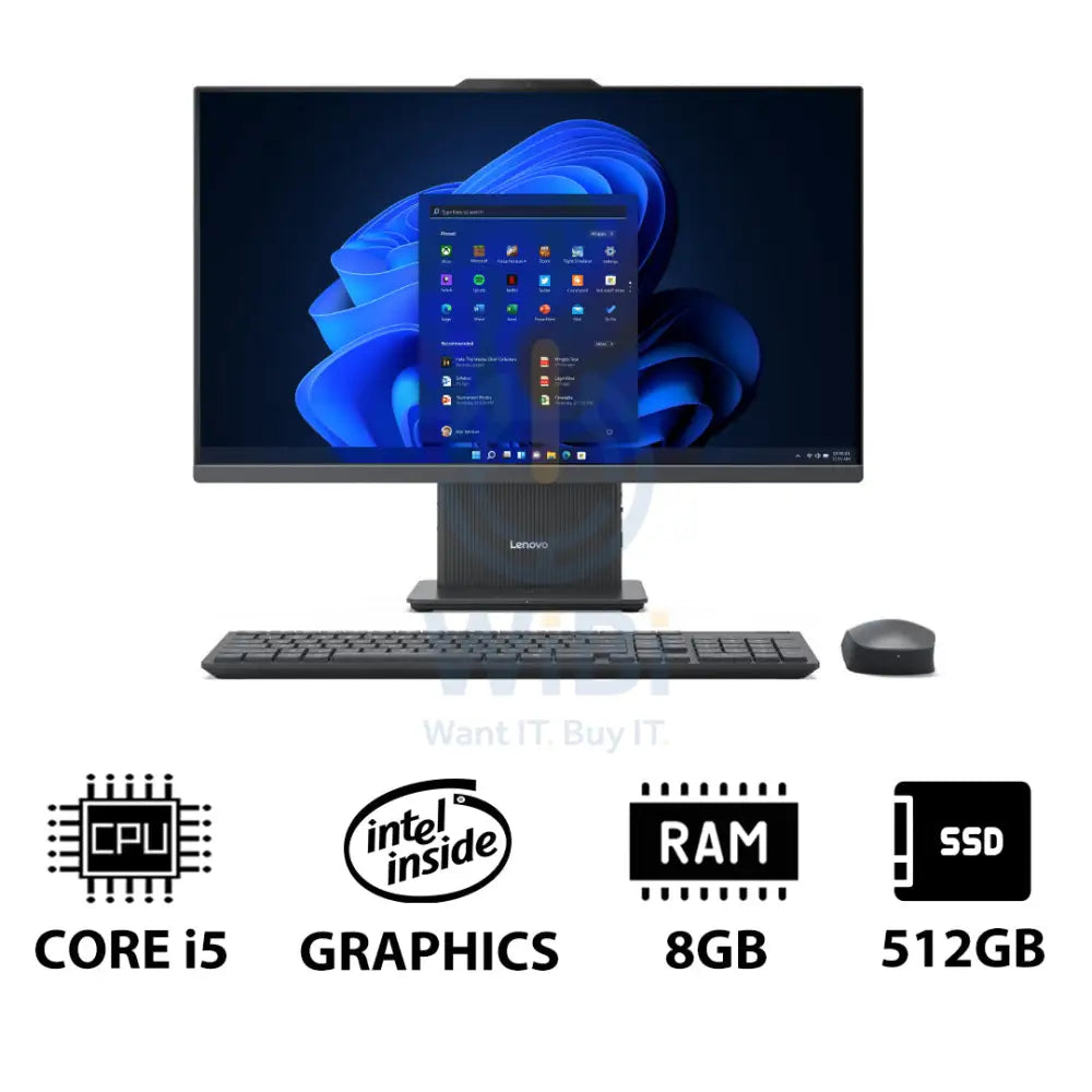 Lenovo IdeaCentre 27 Gen 9 AIO PC - i5 / 8GB / 512GB (NVMe M.2 SSD) / 27’’ FHD Non-Touch / Win 11 Pro / Arabic/English