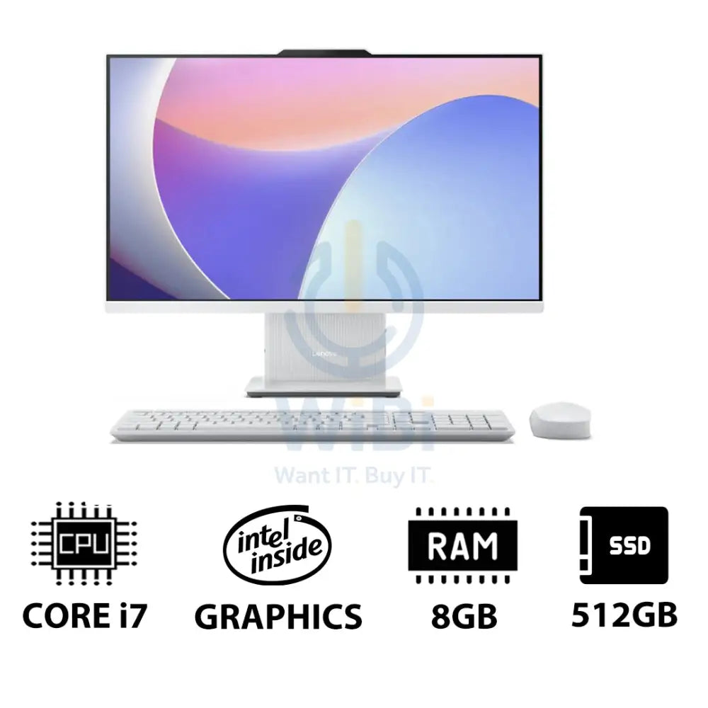 Lenovo IdeaCentre 27 Gen 9 AIO PC - i7 / 8GB / 512GB (NVMe M.2 SSD) / 27’’ FHD Non-Touch / DOS (Without OS)