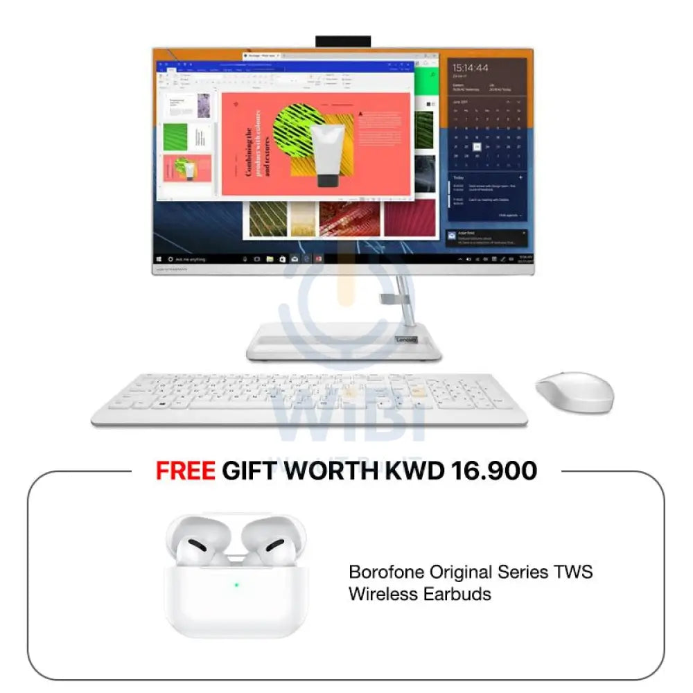 لينوفو إيديا سنتر 3 المتكامل جهاز كمبيوتر ويندوز 11 هوم) - آي 3 / 32 جيجابايت / 1 تيرابايت (NVMe م.2 إس إس دي) / 21.5" FHD لا تعمل باللمس / ضمان سنة - كمبيوتر مكتبي