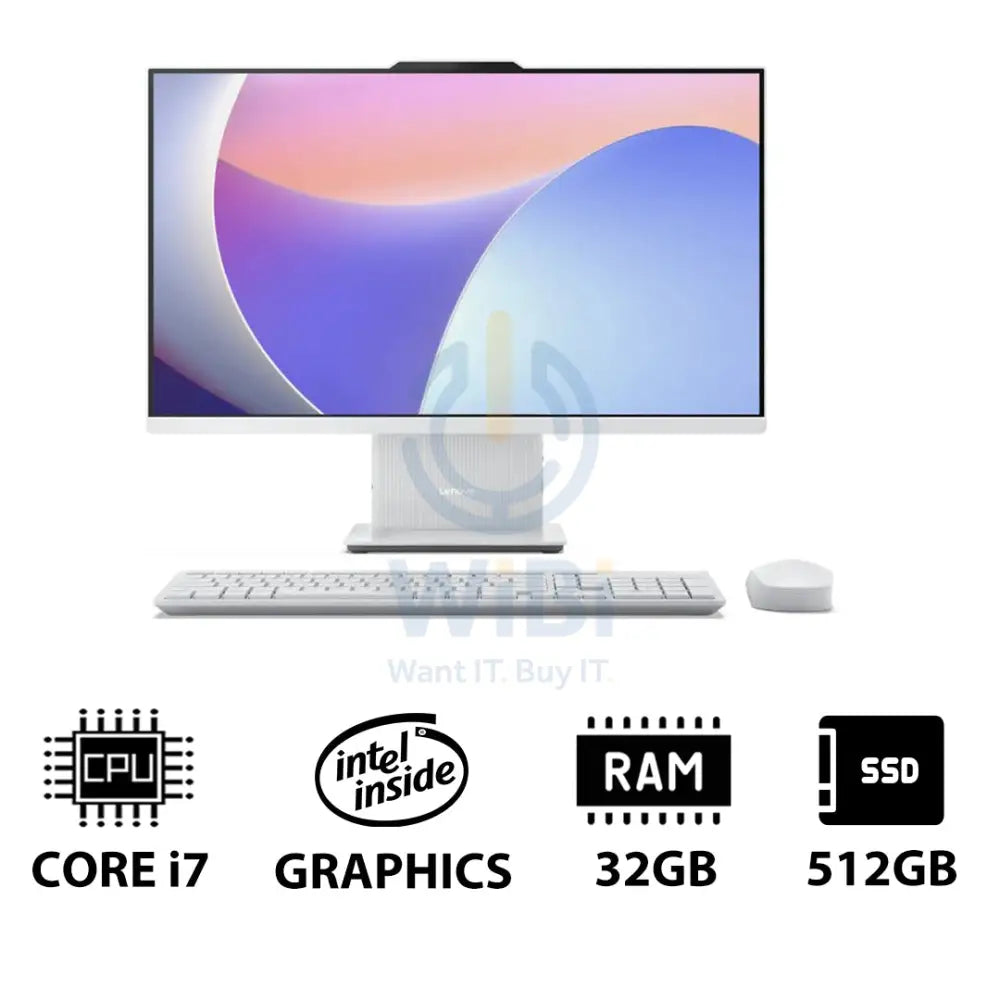 Lenovo IdeaCentre Gen 9 AIO PC - i7 / 32GB / 512GB (NVMe M.2 SSD) / 23.8’’ FHD Multi-Touch / DOS (Without OS) / 1YW