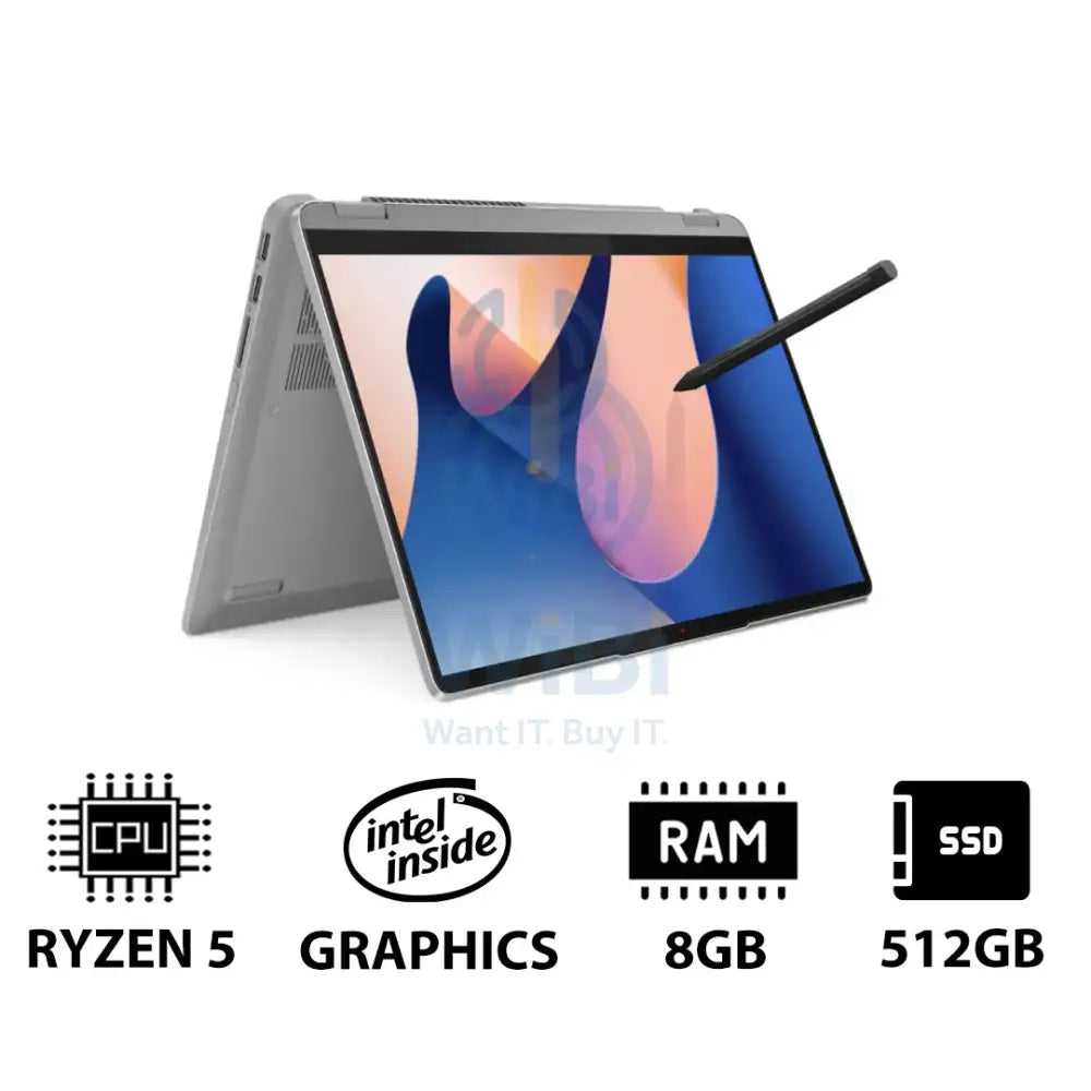 Lenovo IdeaPad Flex 5 Gen 8 Convertible - 14.0’’ WUXGA Multi-Touch / AMD Ryzen 5 7430U / 8GB / 512GB (NVMe M.2 SSD)