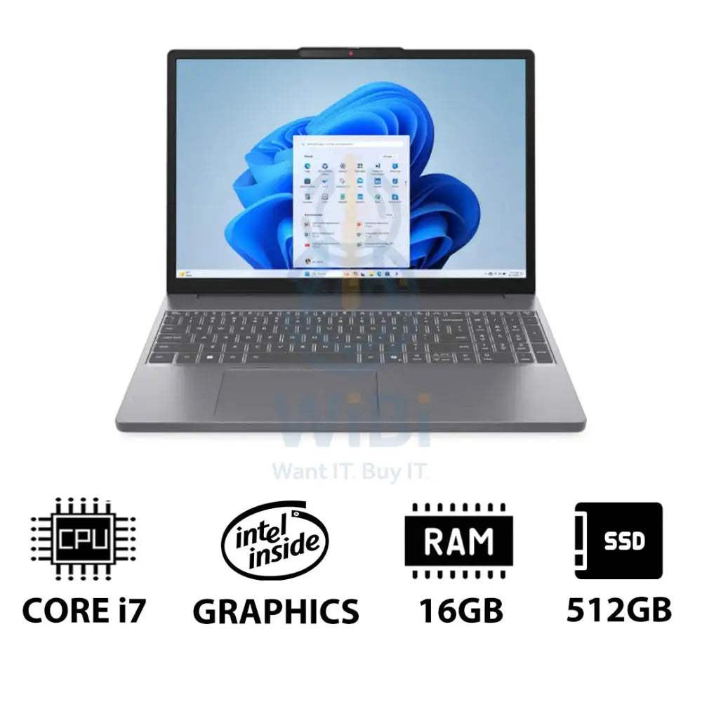 Lenovo IdeaPad Slim 3 Gen 10 - 15.3’’ WUXGA / i7 / 16GB / 512GB (NVMe M.2 SSD) / DOS (Without OS) / 1YW / Eng/Arb